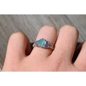 Aquamarine and tanzanite ring, size 3 4 5 6 7 8 9 10 11 12 13